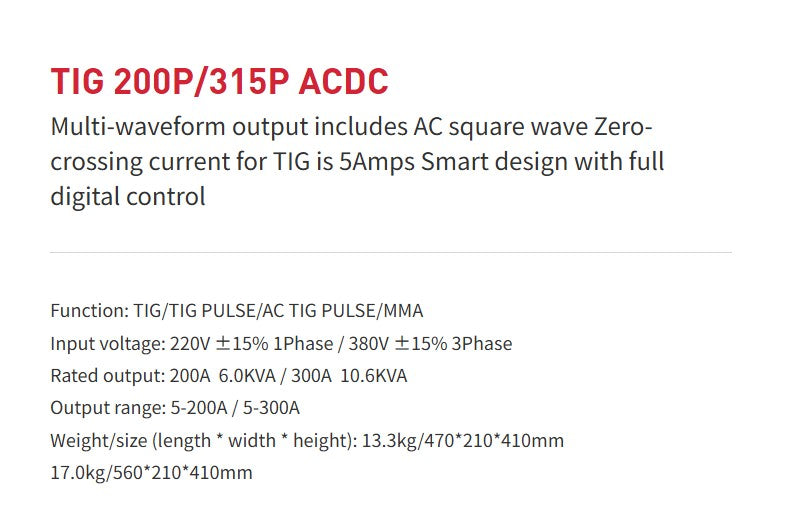 TIG200P/315P ACDC