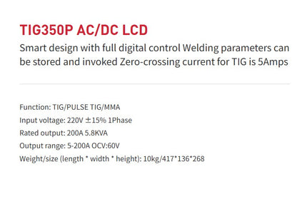TIG350P AC/DC LCD